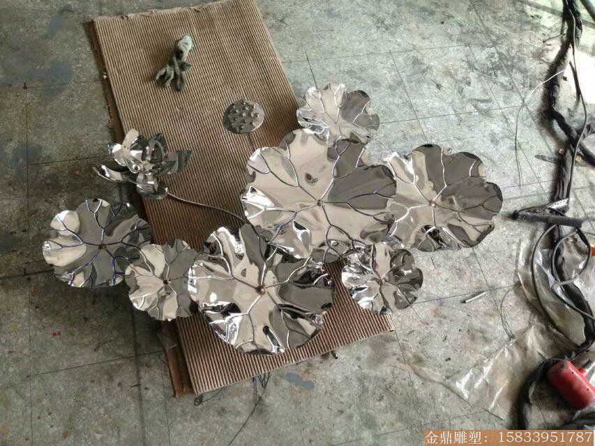 不銹鋼雕塑荷花 池塘荷花制作