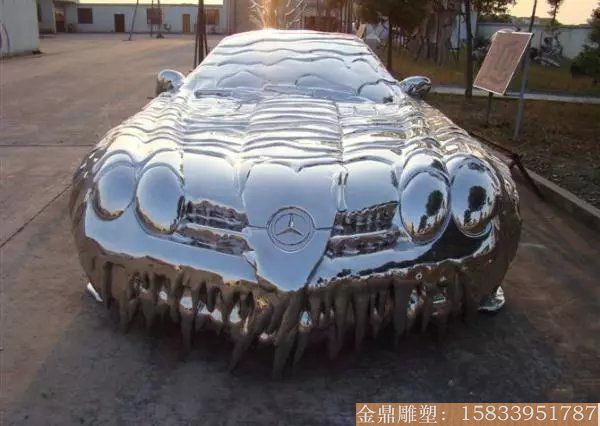 奔馳汽車模型 不銹鋼景觀雕塑