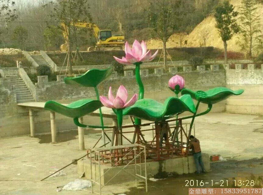 不銹鋼荷花雕塑 景觀雕塑制作