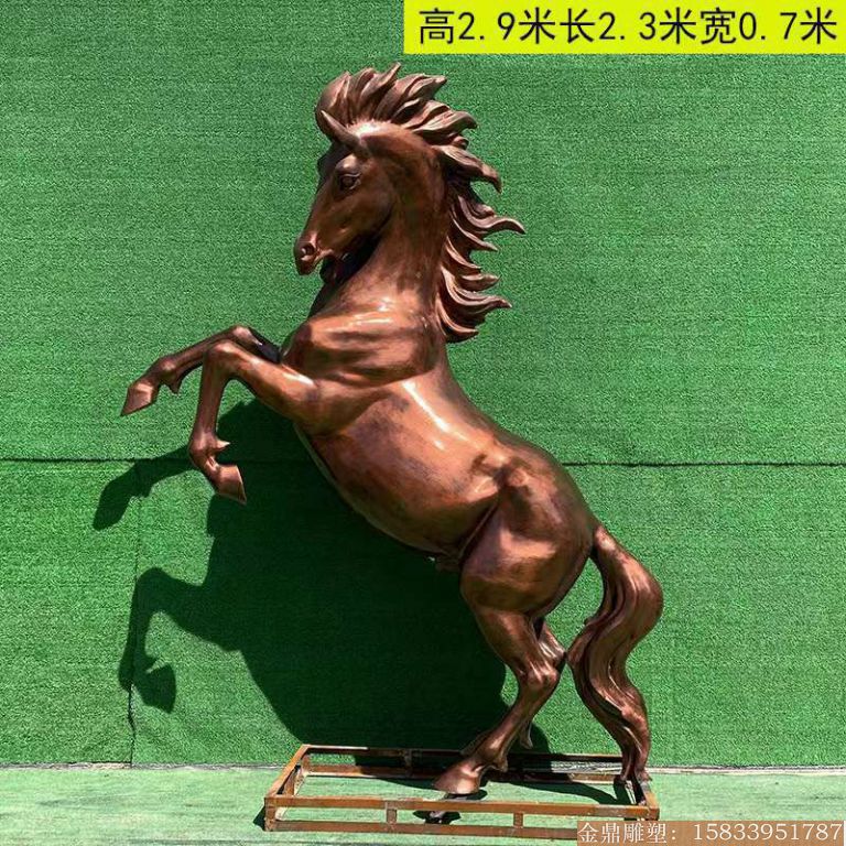 玻璃鋼奔馬雕塑 動物馬雕塑景觀7