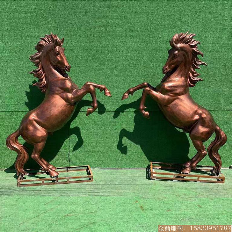 玻璃鋼奔馬雕塑 動物馬雕塑景觀8