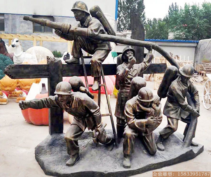 博物館消防雕塑制作 玻璃鋼雕塑制作廠家