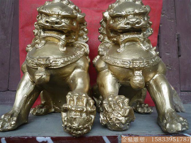 廠家制作看門獅雕塑 銅獅子制作 廣場景觀雕塑設計 雄偉的獅子景觀